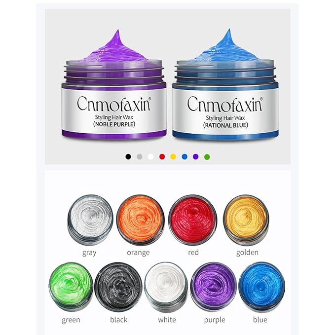 Temporary Hair Color Wax,Instant Hairstyle Cream,Hair Pomades Hairstyle Wax for Party Cosplay Easy Cleaning 4.23 oz (Blue)