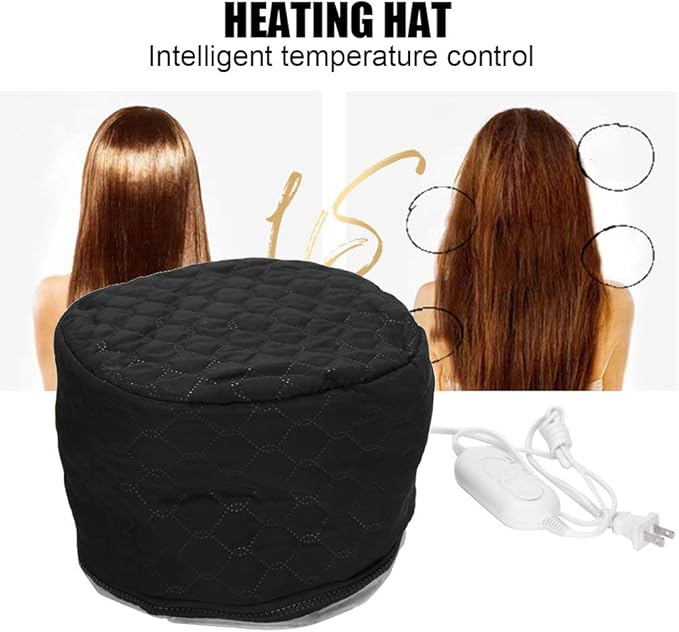 Heat Cap For Deep Conditioning, Adjustable Care Heating Steamer Cap Soft Bonnet Hooded Reusable Shower Portable Thermal Hat Steaming Haircare Therapy for Natural Hair Styling Spa Portable Home Use