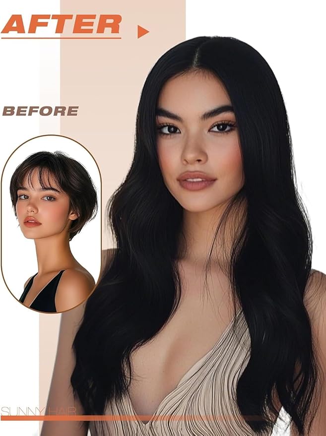 Sunny Hair Tape in Hair Extensions Human Hair 24inch Hair Extensions Real Human Hair Tape in Extensions for Women Jet Black Invisible Remy Hair Natural Straight Skin Weft Double Sided Tapes 20Pcs 50g