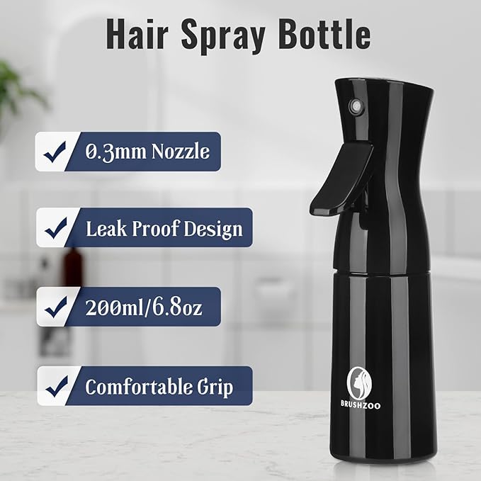 Hair Brush Set, Detangler Brush for Natural 3/4abc Curly Hair, Hair Brushes for Women Men Kids Detangling Styling with Spray Bottle