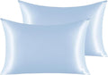 NTBAY 2 Pack Satin Queen Pillowcases for Hair and Skin, Luxurious and Silky Pillow Cases with Envelope Closure, 20x30 Inches, Aqua