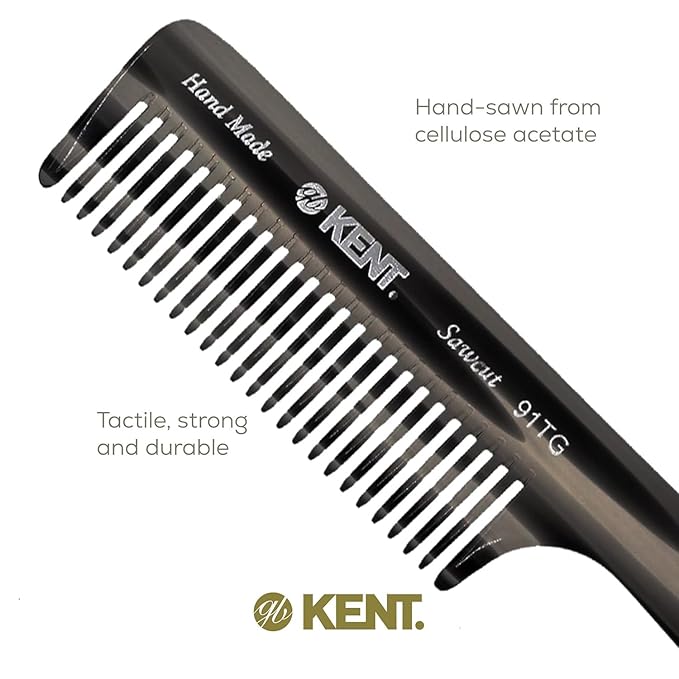 Kent 91TG Detangler Combs for Women Wide Tooth Hair Comb for Curly and Wavy Hair - Wet Hair Comb, Large Handle Wide Tooth Shower Comb for Hair for Effective Detangling Kent Comb