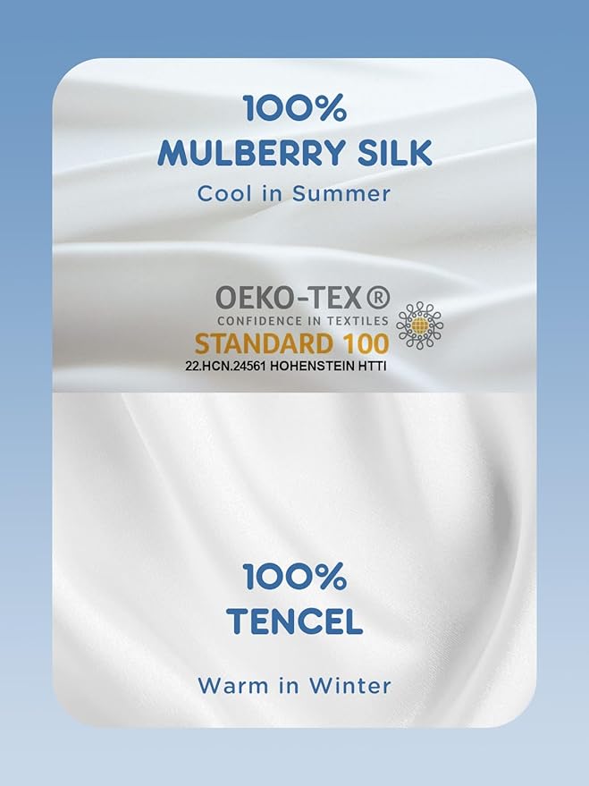 Mulberry Silk Pillowcase for Hair and Skin, SGMSILK 22 Momme Natural Silk Pillow Cases with Zipper, 6A Soft and Smooth Single Sided Pure Silk Pillow Cover (White, Standard 20"x26")