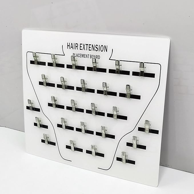 Hair Extension Holder with Clips – Sturdy Acrylic Styling Board for Sectioning, Organizing, and Displaying Hair Extensions, Wigs, and Wefts – Professional Salon Tool for Hair Stylists and Home Use