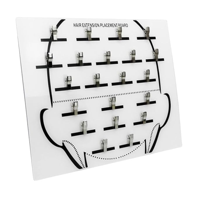 Acrylic Hair Extension Holder Board – Sturdy Styling Sectioning Plate with Clips for Hairpieces, Wigs, Wefts – Professional Salon Display & Storage Tool for Hair Extensions – Ideal for Home or Barber