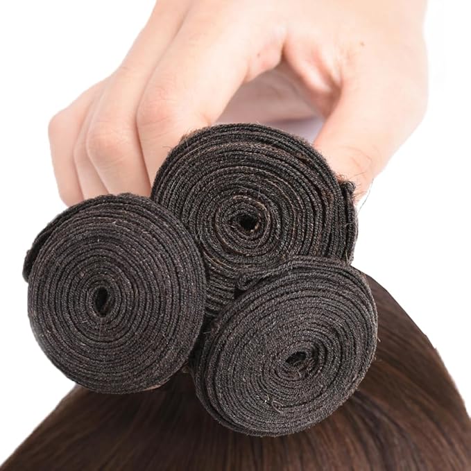 Brown Body Wave Bundles Human Hair Chocolate Brown Bundle Niegmeag Brazilian Virgin Soft and Silky Remy Hair 3 Bundles 18 20 22 Inch Double Weft Color 4 Body Wave Bundle 150g