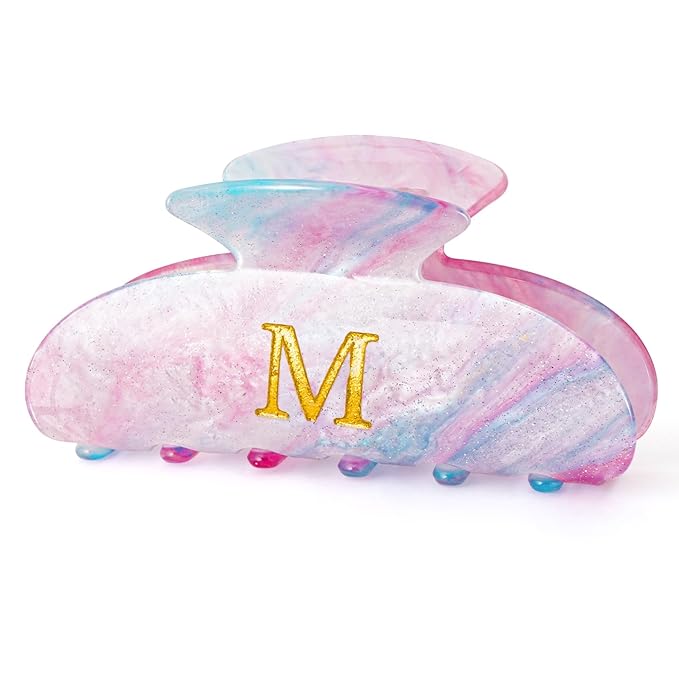 Hair Clips for Women | Monogram Hair Claw Hair Accessory | Personalized Gifts for Women Teen Girl Trendy Stuff | Cute Hair Claws | Gifts for Girls Her Mom Bridesmaid Wife - Lavender,M