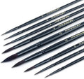 Transon Round Paint Brush Set 9pcs Synthetic Sable Hair for Acrylic Painting Watercolor Painting Gouache Ink Craft and Detail Painting Black Color