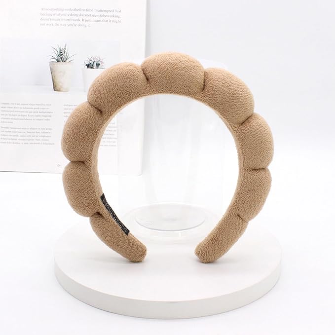 Spa Headbands for Washing Face Makeup Skin Care Headband Women Bubble Facial Beauty Headbands Puffy Shower Towel Band Hair Headband
