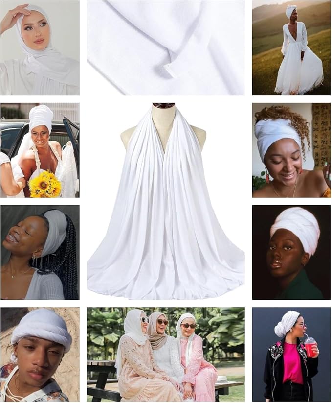 Harewom Head Wraps for Black Women Stretch Head Scarf Long African Hair Wraps Turban Headwraps Jersey Headbands