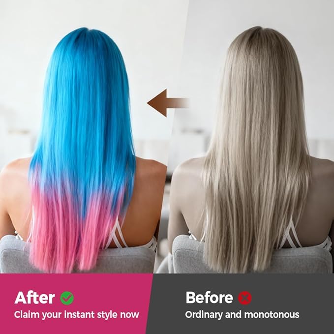 Festive Fun Hair Chalk Combs, 2026 New Chalk Hair Color for Girls, Temporary Wash out Hair Color Kids, Christmas Girl Gifts, Skin Safe Materials (8 colors)