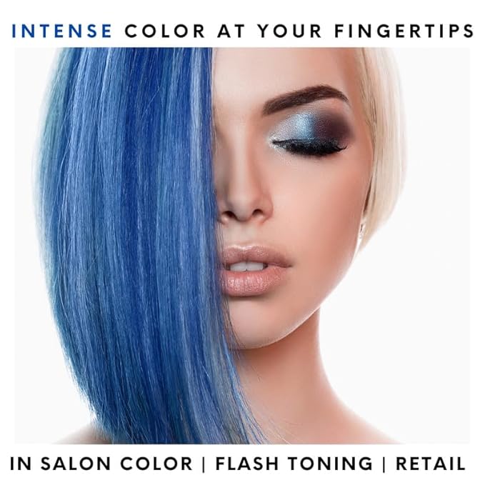 Watercolors by Tressa INTENSE 3-in-1 Color Depositing Shampoo, Semi Permanent Hair Color, Hair Dye Shampoo for Curly, Dry, and Normal Hair, 8 fl oz - BLUE