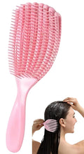 Hair Brush for Afro American/African Hair Textured Professional Curved Vented Brush Wet Dry Curly Hairbrush Detangling Massage Hairdressing Comb (Pink, Big)
