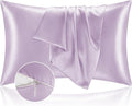 BEDELITE Satin Pillowcase with Zipper, Lavender King Size Pillow Cases Set of 2, Super Soft and Cooling Similar to Silk Pillow Cases, Gift for Women Men(20x36 Inches)