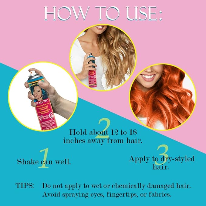 Jerome Russell Temp'ry Spray-on Copper Hair Color, 2.2oz x 3 pack