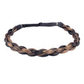 DIGUAN Chubby Narrow Synthetic Hair Braided Headband Classic Chunky Plaited Braids Elastic Stretch Hairpiece Women Girl Beauty accessory, 58g (Chocolate Toast)