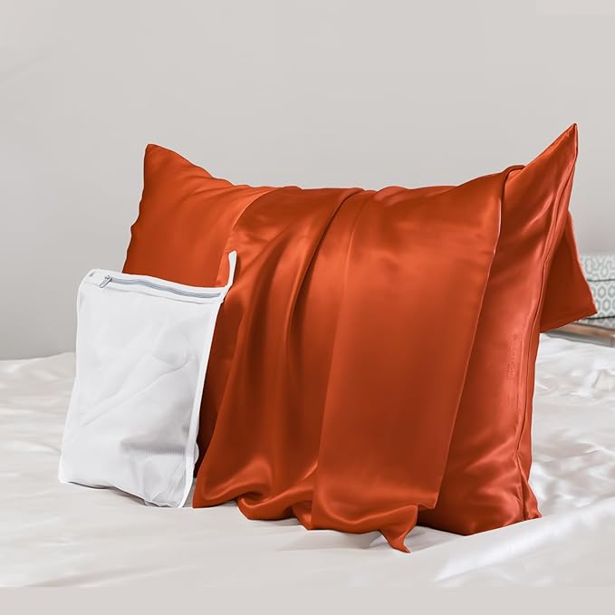 PROMEED 23 Momme Silk Pillowcase for Hair and Skin, Both Sides Upgraded Grade 6A+ Mulberry Silk Pillow Case with Zipper, Cooling Pillow Cases for Hot Sleepers (Queen 20"x30", Dusk)