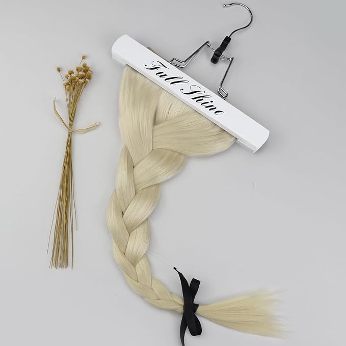 Full Shine Hair Extensions Clip in 14 Inch Hair Clip in Extensions Invisible Platinum Blonde Human Hair Short Extensions for Women Softness with Lace Weft 3 PCS 60 G