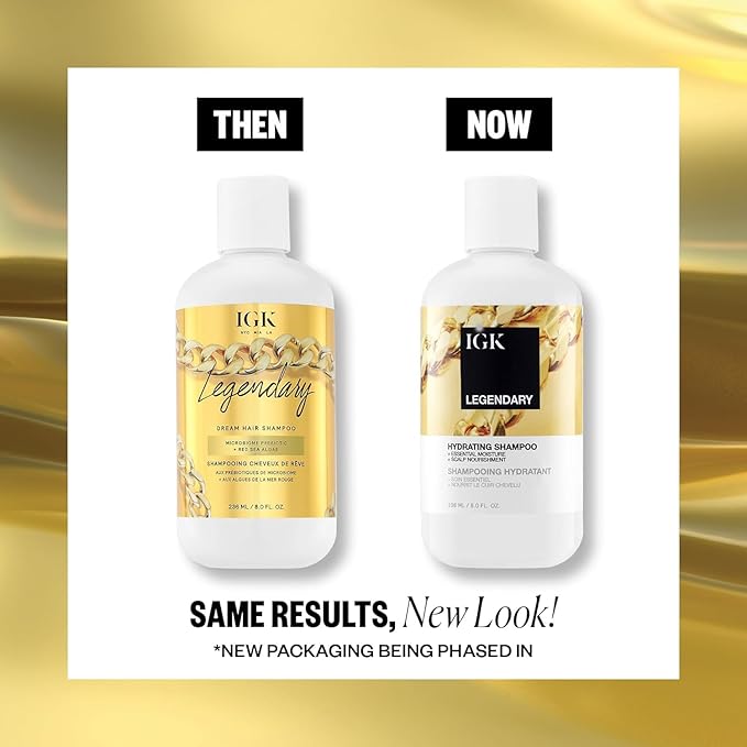 IGK LEGENDARY Dream Hair Shampoo and Conditioner Set | Healthy + Hydrated + Shine | Vegan + Cruelty Free | 8 Oz