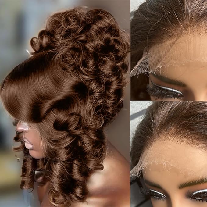 250% Density 5x5 SKINLIKE Real HD Lace Closure Wig, Loose Wave 0.10mm Ultra-thin Swiss Lace Pre-plucked Bleached Small Knots Chocolate Brown Human Hair Wig 20 Inch