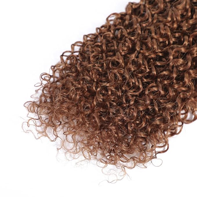 Light Brown Bundles Human Hair Color #30 Water Wave Bundle Niegmeag Brazilian Virgin Hair 3 Bundles 12 14 16 Inch Double Weft Light Brown Wet and Wavy Bundle