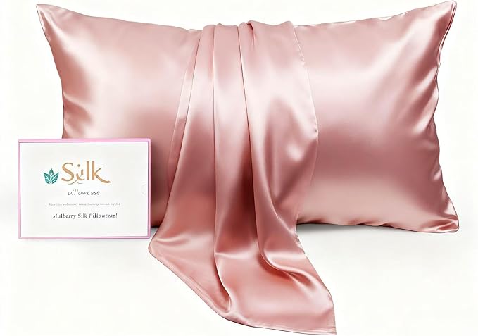 Silk Pillow Cases King - 6A Luxury 100% Mulberry Silk Pillowcase for Hair and Skin - Anti-Wrinkle, Cooling & Smooth, Hidden Zipper - Pillowcases for Sleeping Women, Pink