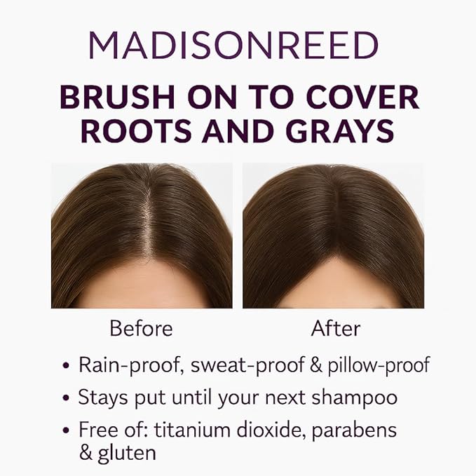 Madison Reed Root Touch Up + Brow Filler, Sienna Auburn Red, Instant Gray Coverage, Fills in Brows & Thinning Hairlines, Temporary Concealing Powder, 0.13 oz (60 uses)