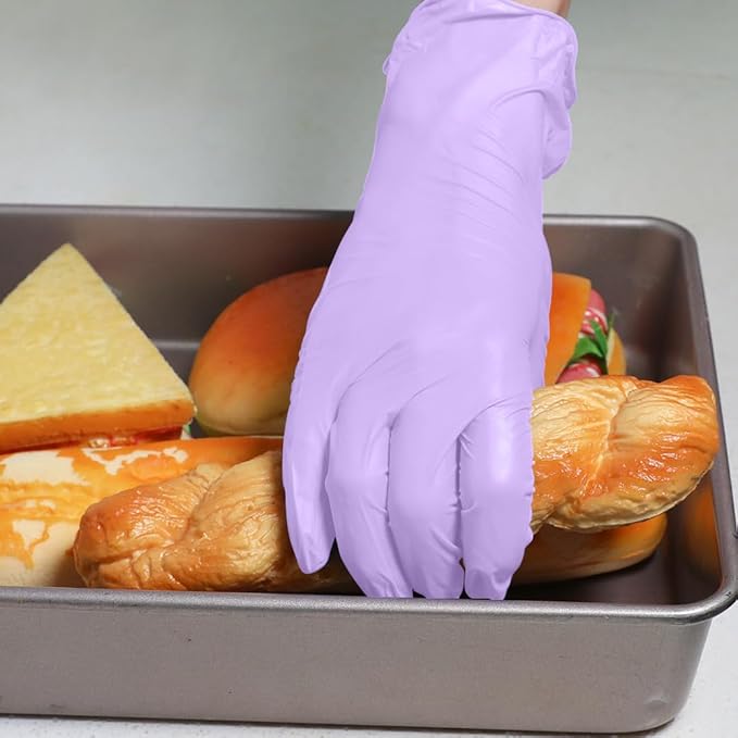 Disposable Gloves Large, Nitrile and Vinyl Blend Material Gloves, Latex Free 4 Mil 1000 Pc Food Grade Glove for Cleaning, Food Prep,Hair Dye,Tattoo, Purple