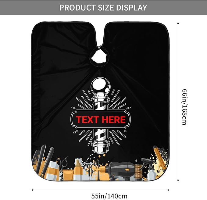 Custom Barber Cape for Men Personalized Professional Hair Cutting Cape with Text for Home Salon Barbershop