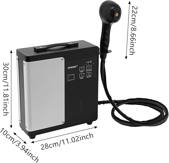 Nano Hair Steamer, Negative Ions Blue Light Hair Steamer Machine, 1250W Standing Hair Color Processor SPA Steamer | 16.91oz Kettle | Adjustable Time | 27.56-98.43in Spray Distance | Black