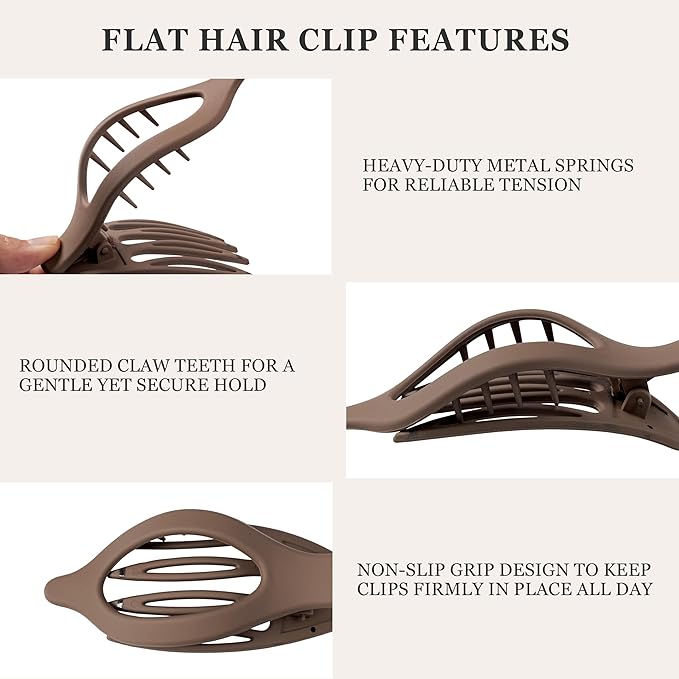 8 Pack Hair Clips for Women Medium Rectangle Hair Claws 4.6'' Flat Hair Barrettes for Women Thick/Thin Hair French Matte Styling Hair Accessories 2 Styles