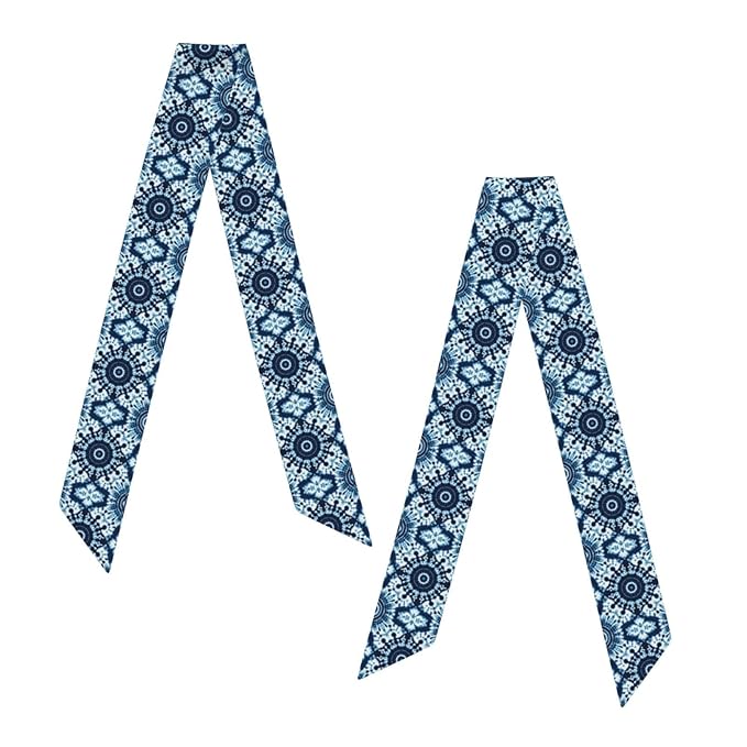 Headbands Blue Indigo Tie Dye Art Head Hairband for Women Girls Lady, Beauty Skinny Neck Scarves Yoga Travel Shower Sweat Band Headbands Adjustable Hairlace Hand Decor