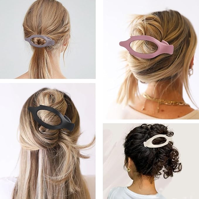 6 Packs Flat Hair Clips, Curved Claw Clips for Women Girls, Alligator Clips for Thick Thin Hair, Strong Hold Duck Billed Clips,4.7 Inch Hair Barrettes for Styling Sectioning, Christmas Gifts