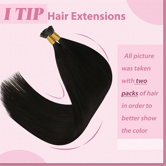 YoungSee I Tip Hair Extensions Human Hair Dark Brown 16 Inch Itips Hair Extensions Brown 80s 50g Invisible Tip Hair Extension Real Human Hair for Women Keratin Tip Extension