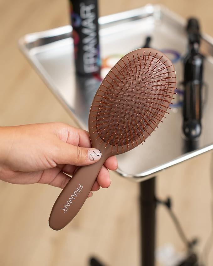 FRAMAR Chocolate Hair Brush Detangler – Wet Hair Brushes For Women, Womens Hair Brush, Hair Accessories, Hairbrush For Women, Cepillos Para Cabello, Reduces Breakage – Detangle Brush