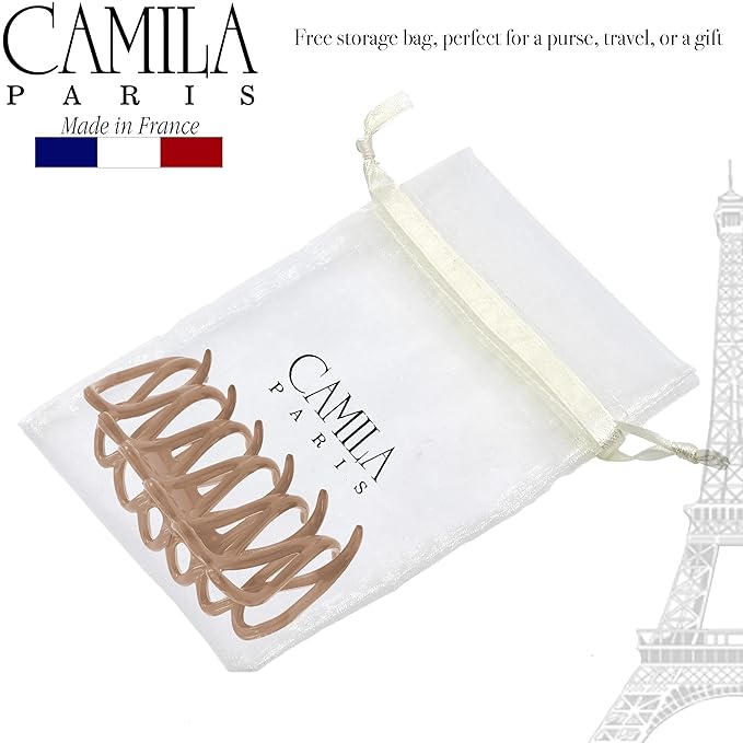 Camila Paris CP3523 French Large Hair Clips for Women Thick Hair for Long Wavy Curly Hair, Girls Hair Claw Clips Styling Big Hair Clip for Thick Hair, Strong Hold No Slip Grip Claw Clip Made in France