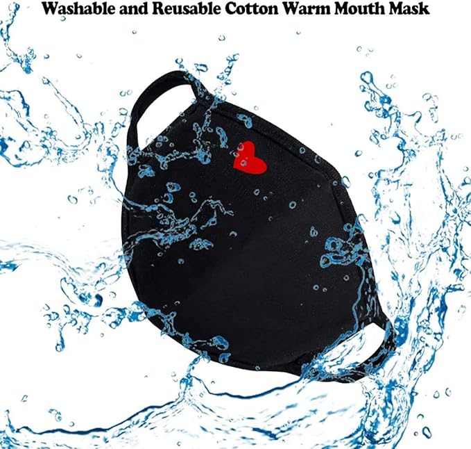 8 Pack Fashion Cute Heart Masks with Adjustable Nose Bridge - Mothers Day Gifts, Gifts for Women Travel Unisex Cotton Cloth Adult Face Mask - Washable Reusable for Women Men Youth