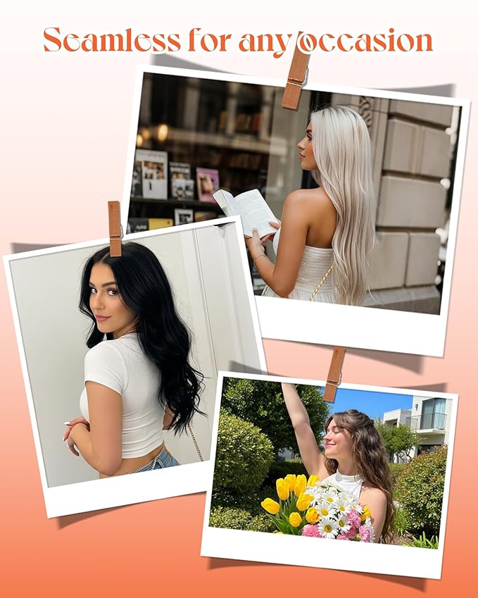 Sunny Hair Tape in Hair Extensions Real Human Hair Invisible Remy Hair Extensions Tape ins for Women Natural Black Ombre Dark Brown Balayage Ash Blonde 20 inch 25G