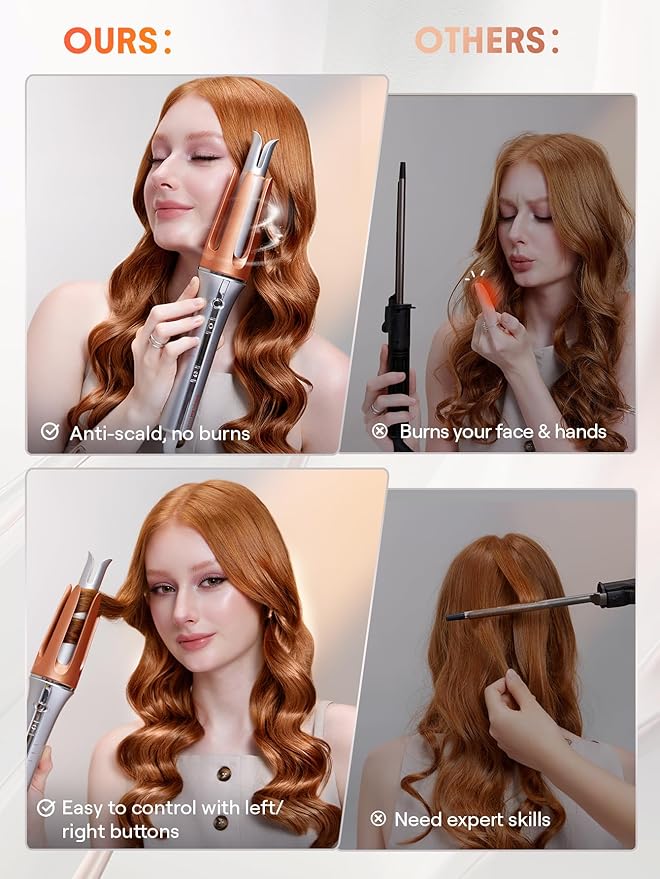 SHEGLAM Automatic Curling Iron 1 inch + 24K Hair Oil