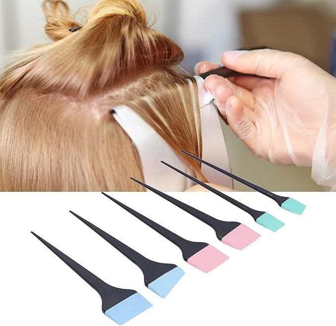 ZJchao Hair Dye Applicator Brushes, 6pcs Silicone Hair Dye Brush Soft Hair Coloring Kit for Home Barber Shop Salon Hair Bleach Tinting Diy Tool Hair Treatments Coloring Brush Set Hair