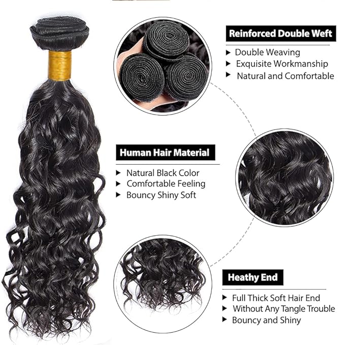 28 30 32 Inch Human Hair Bundles Color 1B Kinky Curly Bundles Niegmeag Peruvian Virgin Remy Hair Extensions Double Weft Soft and Silky Natural Black Curly Bundle Hair Weave