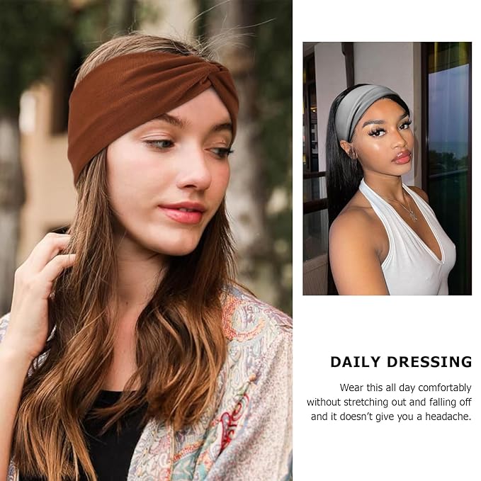 Elastic Knotted Headbands for Women Criss Cross Head Bands for Women's Hair Non Slip Boho Wrap Twisted Hair Accessories