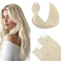 SURNEL 22 inch Tape in Hair Extensions Human Hair Color #60 Platinum Blonde Remy Tape in Hair Extension 20pcs 50g(#60-22)