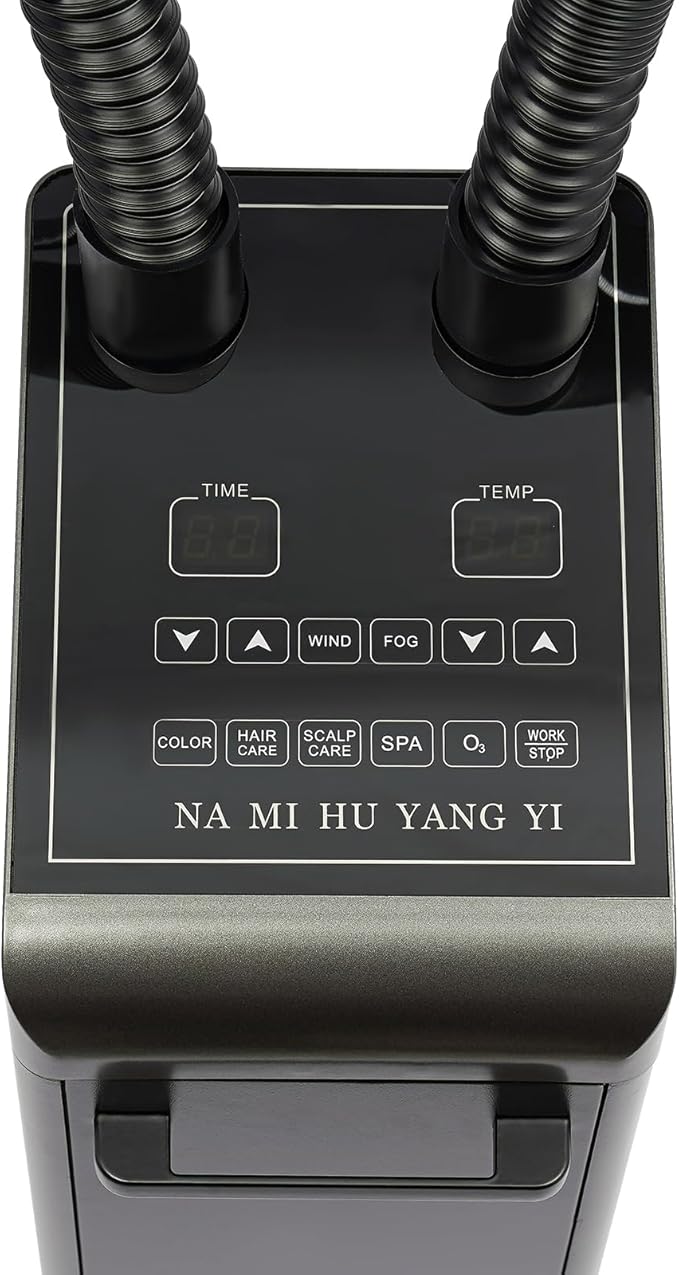 Nano Hair Steamer with 2 Vaporizing Caps, Adjustable Professional Micro Mist Hair Processor with Rolling Wheels, 700W 110V Nano Hair Steamer Machine, Multifunctional Hair Steamers for Hair Care