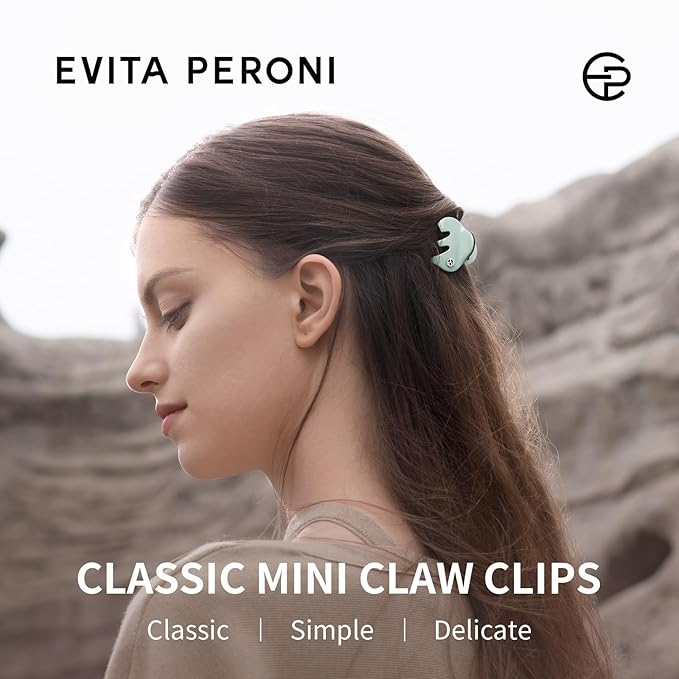 EVITA PERONI Small Hair Clips, Mini Hair Clip for Hair, Little Tiny Claw Clips for Women Girls Half Updo, Mint Blue