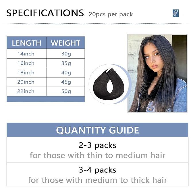 COOKAYU Invisible Tape in Extensions Human Hair, Natural Black Seamless Injected Tape Ins Remy Hair 14Inch 30g 20pcs Straight Invisi Edge Extensions Silky Smooth