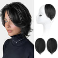 REECHO Clip in Hair Volumizer, 2PCS 6 inch Short Thick Clip in Hairpieces Adding Extra Volume Hair Extensions for Women (Black)