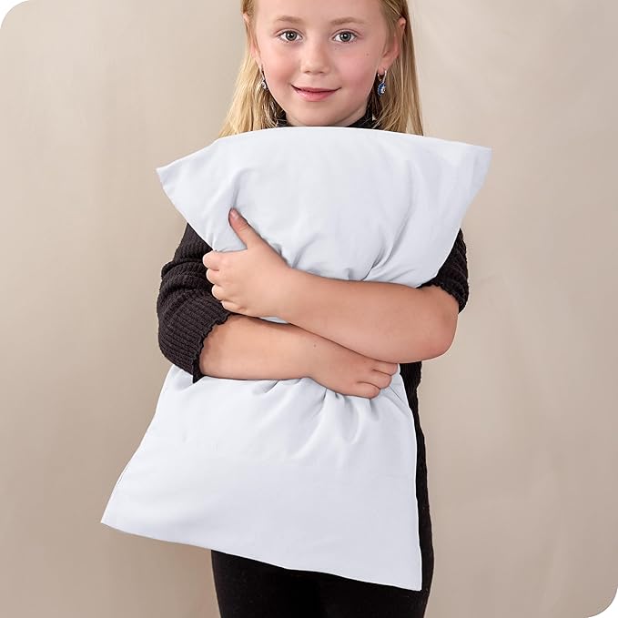 Bare Home Microfiber Pillow Cases - Toddler Size Set of 2 Cooling Pillowcases Double Brushed White Pack Easy Care (Toddler Pillowcase 2, White)