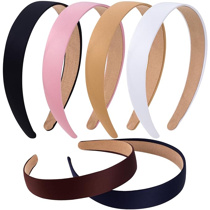 6 Pcs 1 Inch Thick Headbands for Women, Fashion Wide Headbands for Women, Trendy Elastic Cute Headband, Fall Head Bands for Women's Hair (6 Colors)