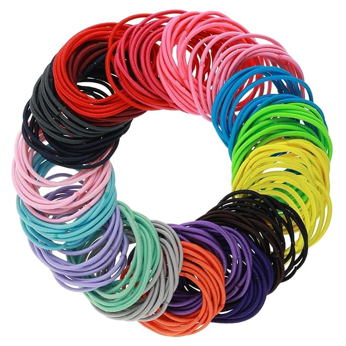200 Pcs 2mm Elastic Hair Ties Colorful Rubber Bands For Hair Pony Ponytail Holders Hair Ties 2mm In 20 Colors Elastic Bands For Women, Girls, Medium To Thick And Curly Hair